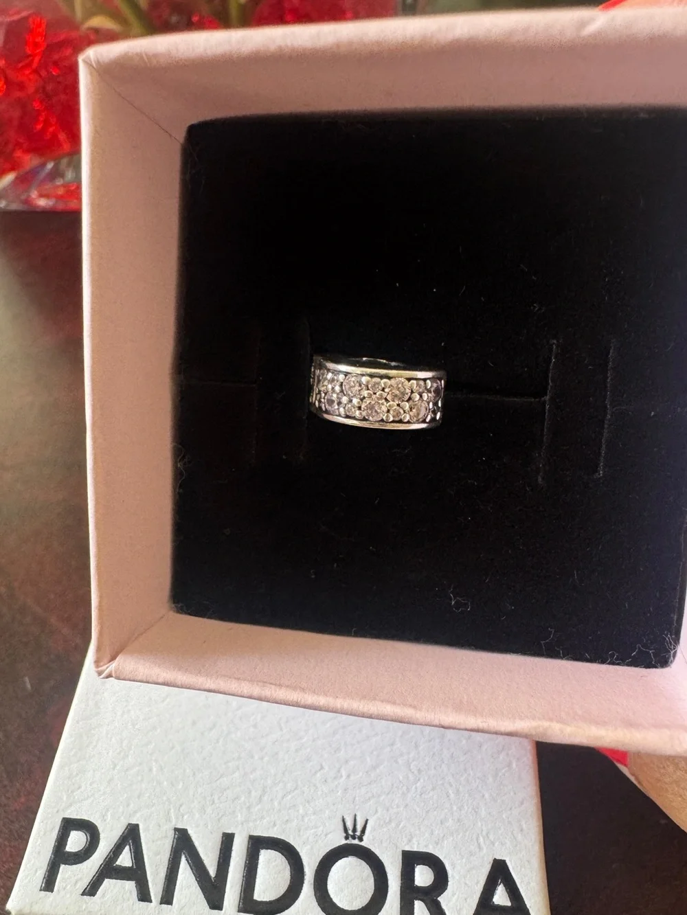 Pandora Sterling Silver Pink Pave Spacer Charm